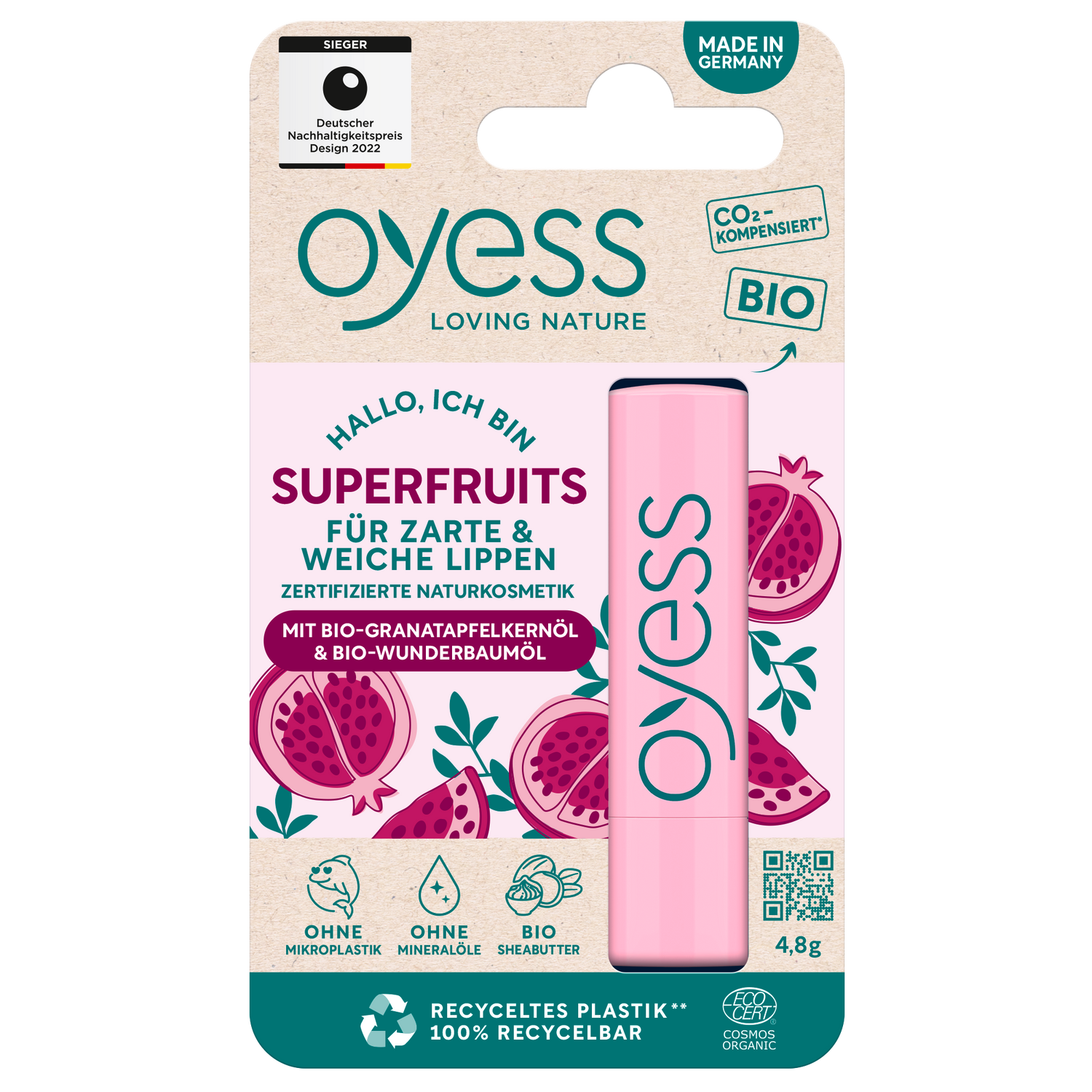 OYESS Lip Balm Superfruits, 4.8g